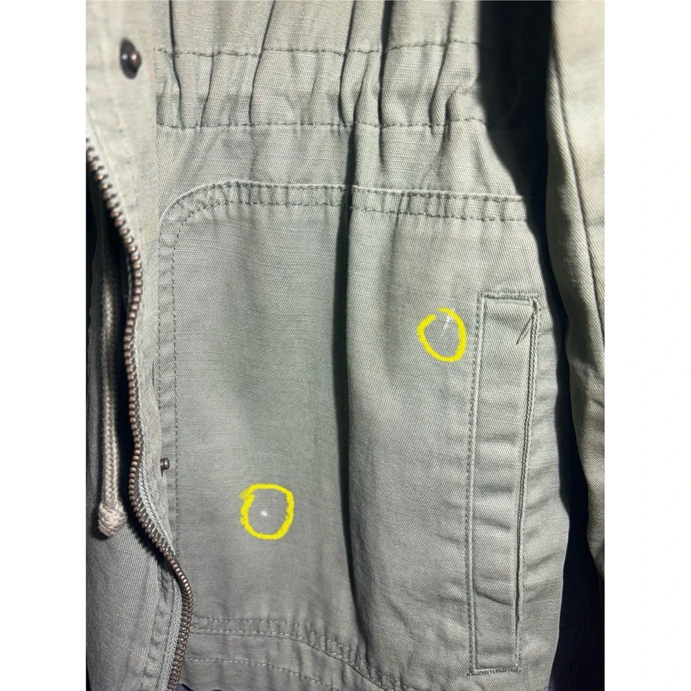 Merona Jacket Women's  L Olive Green Cargo Utility Snap Front and Zipper - Picture 10 of 16